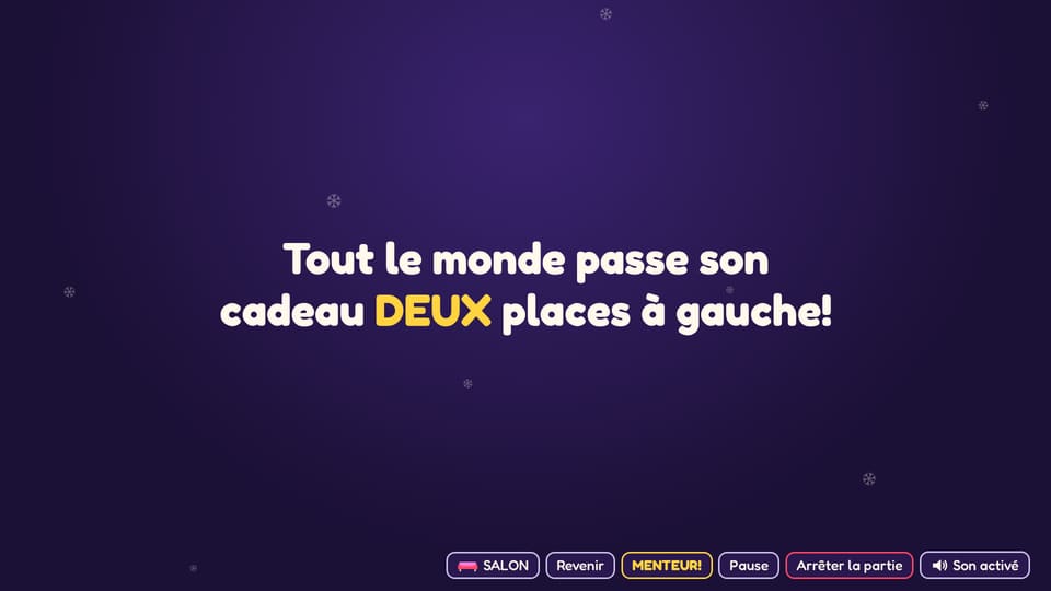 Une consigne du jeu à l'écran